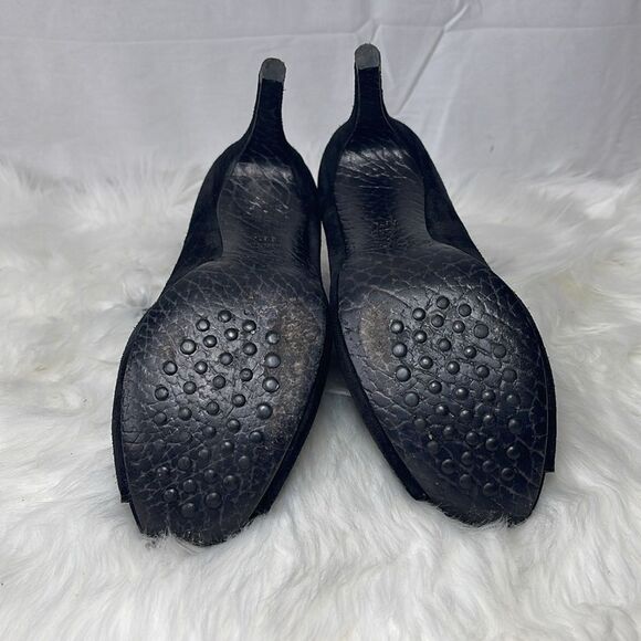 Pedro Garcia Black Suede Stiletto Heel Booties Sz 38.5/ US 6.5-7 - Picture 6 of 7